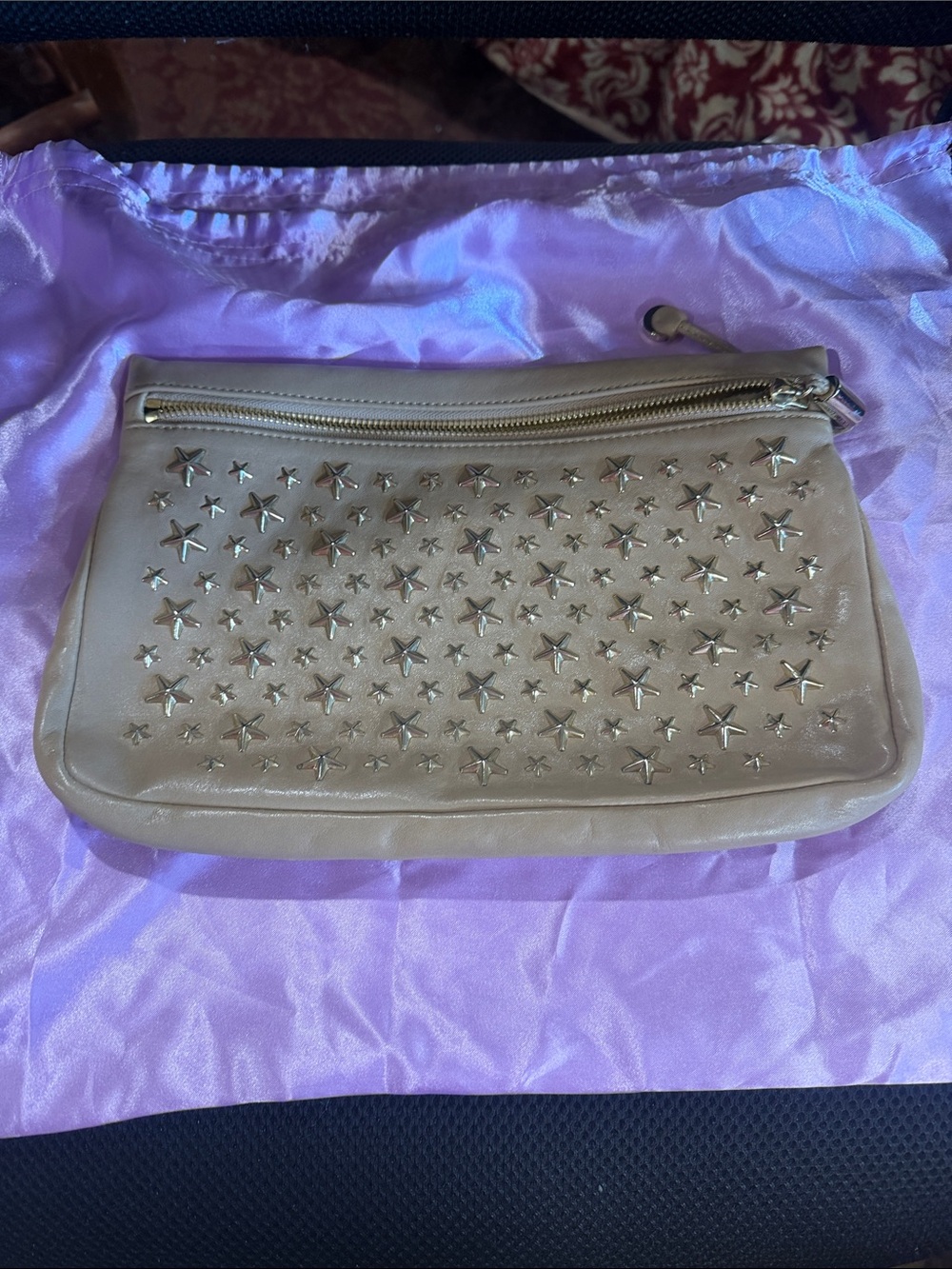 Jimmy Choo studded clutch..like new with authentication cards.